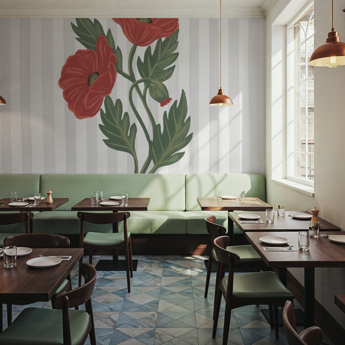 Winter Spirit Poppy Mural Wallpaper - room preview 03