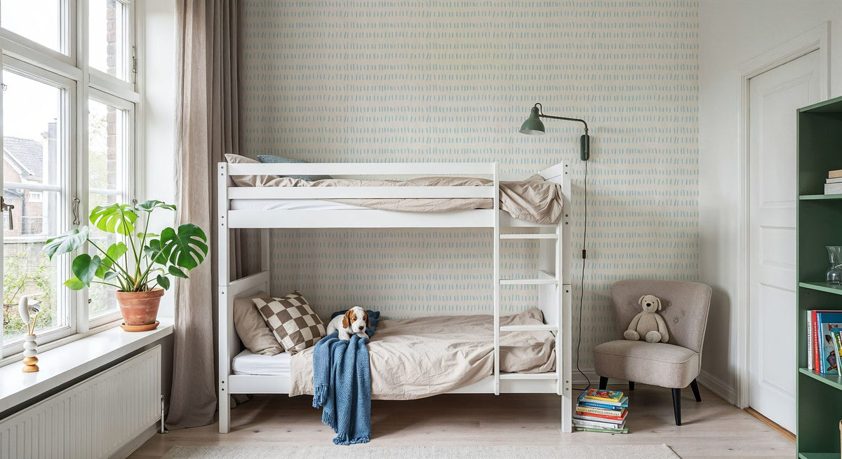 Coastal Leaning Light Blue Mural Wallpaper - room preview 03