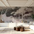Seeing Through the Forest Red Mural Wallpaper - room preview 03