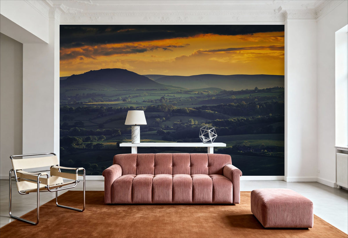 Amber Horizon Mural Wallpaper - room preview 03