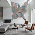 US State Map - Leire Mural Wallpaper - room preview 03