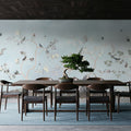 Birds in the Garden Light Blue Mural Wallpaper - room preview 03