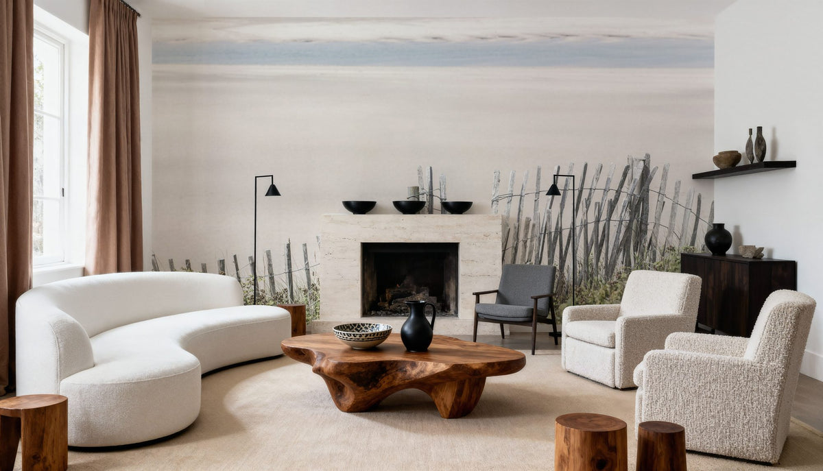 Coastal Fence I Mural Wallpaper - room preview 03
