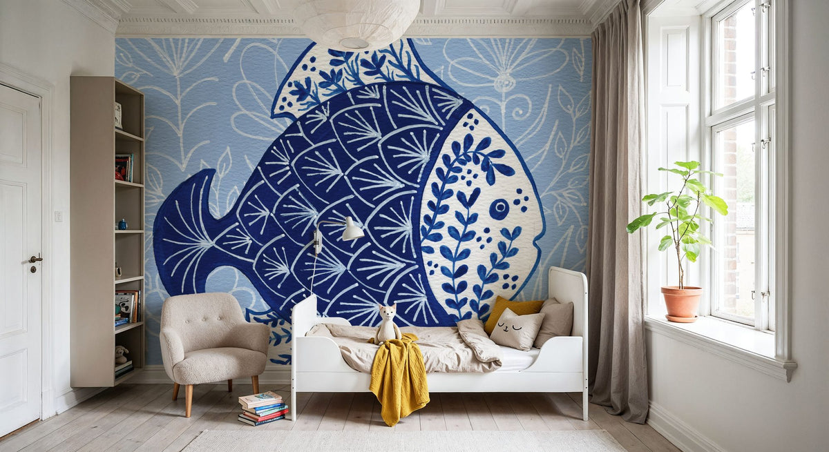Coastal Chinoiserie III Mural Wallpaper - room preview 03
