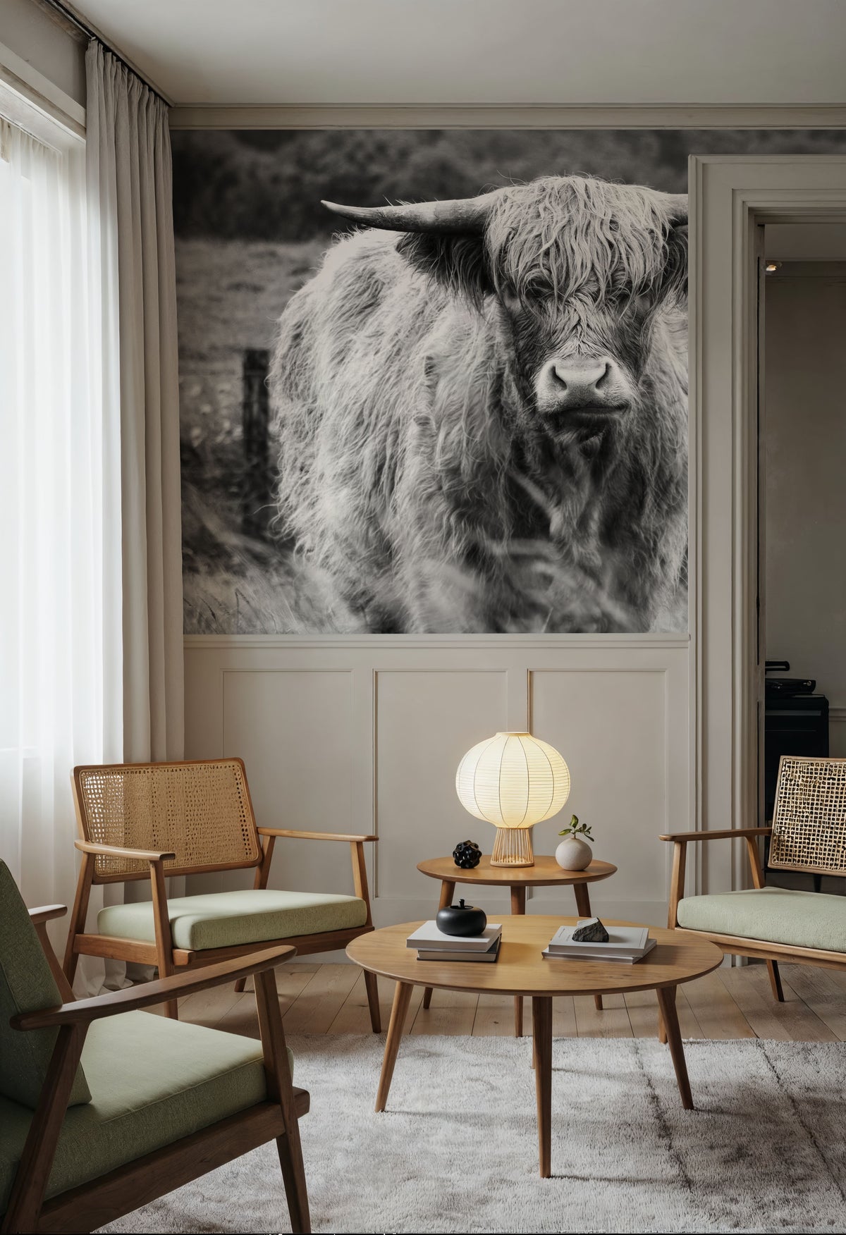 Happy Highland Portrait Mural Wallpaper - room preview 03