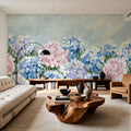 Hydrangea Meadow I Pink Mural Wallpaper - room preview 03