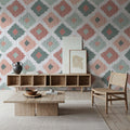 Ikat Pattern V Mural Wallpaper - room preview 03