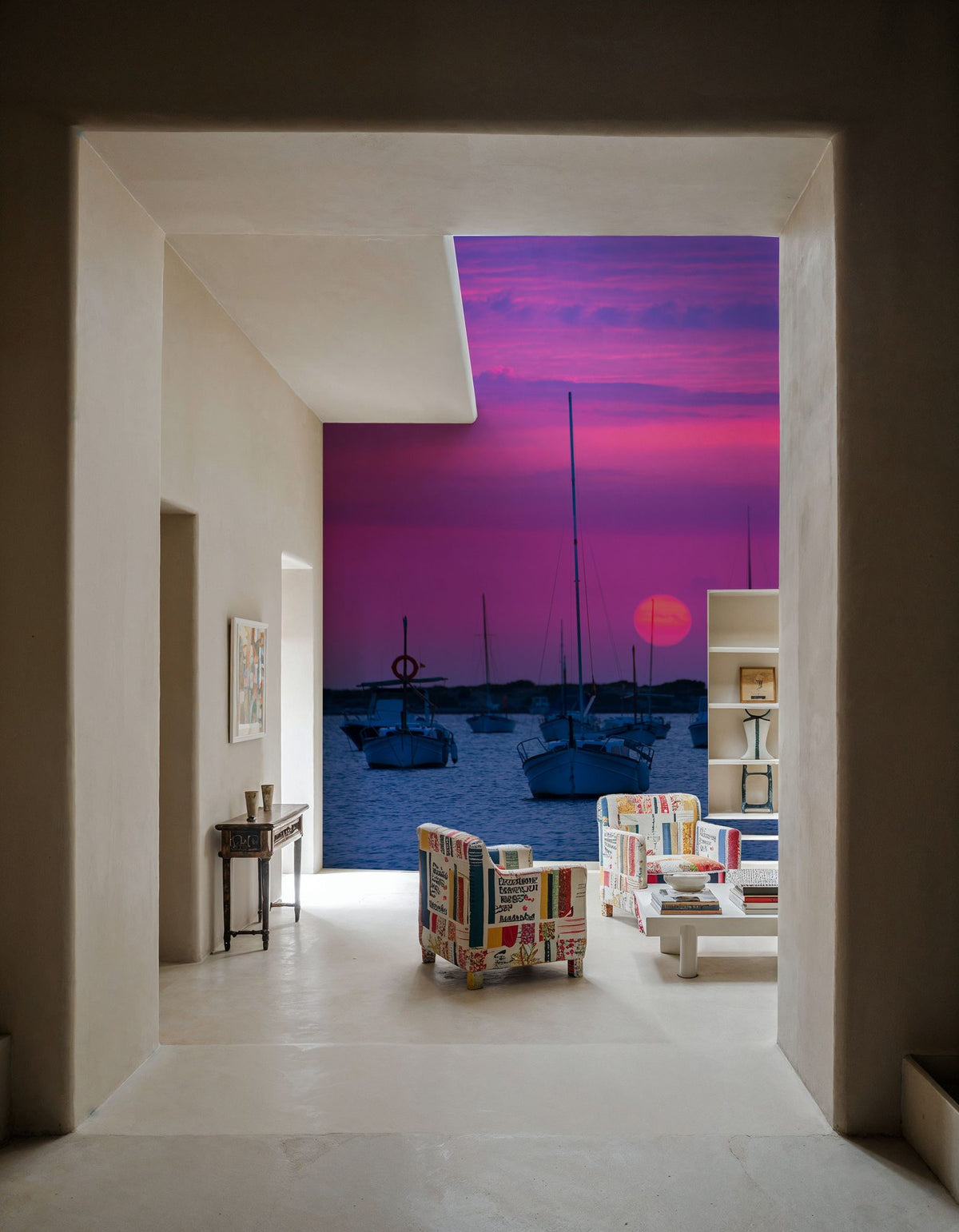 Boat Sunset Mural Wallpaper - room preview 03