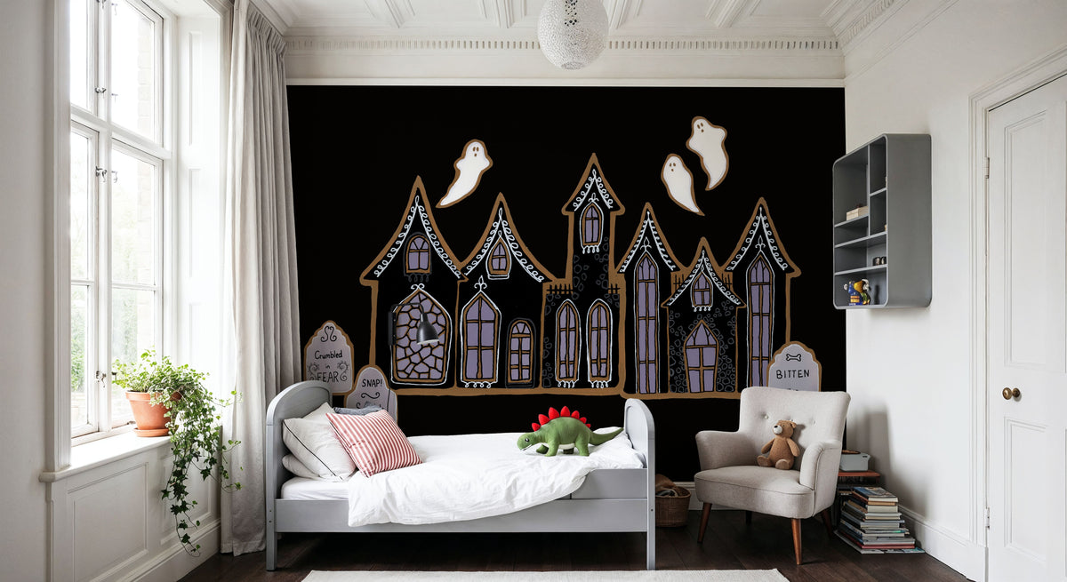 Spooky Gingerbread Manor V Mural Wallpaper - room preview 03