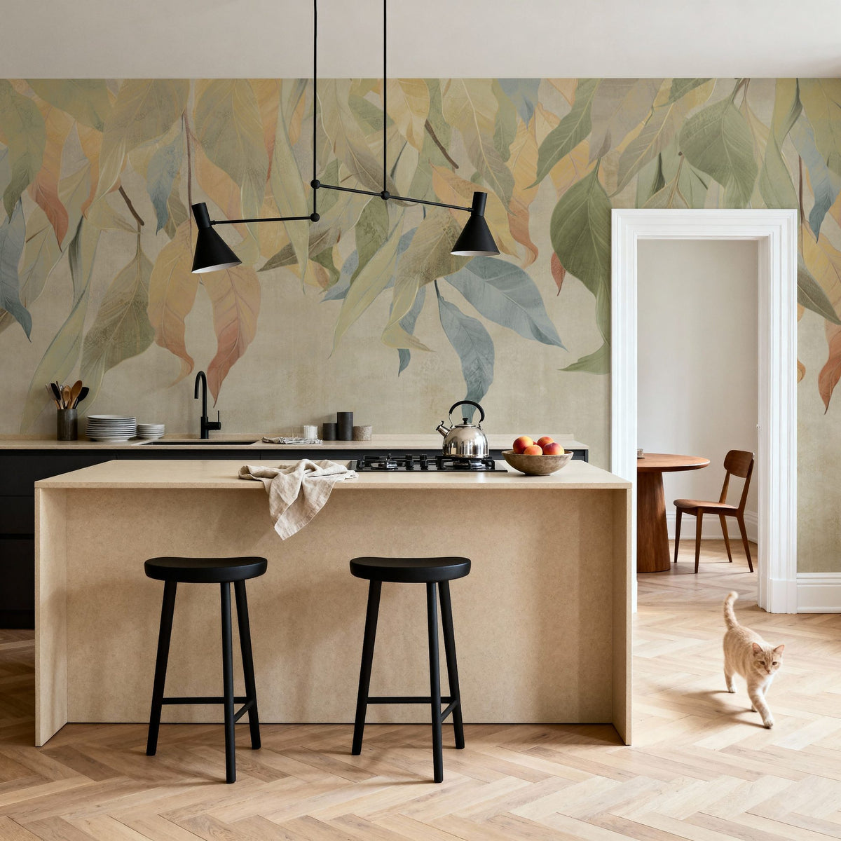 Under the Tree, Beige Mural Wallpaper - room preview 03