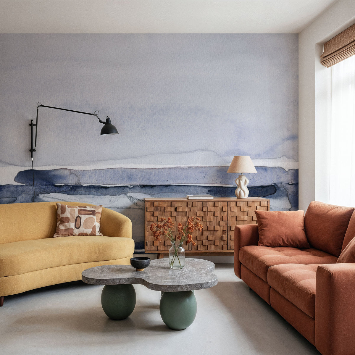 Grey Skies II Mural Wallpaper - room preview 03