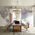 World Map Cities - Lilas Mural Wallpaper - room preview 03