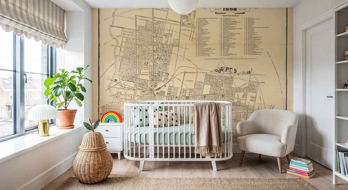 Map of the City of Columbus Ohio Mural Wallpaper - room preview 03
