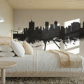 Tulsa Oklahoma Skyline Black & White Mural Wallpaper - room preview 03