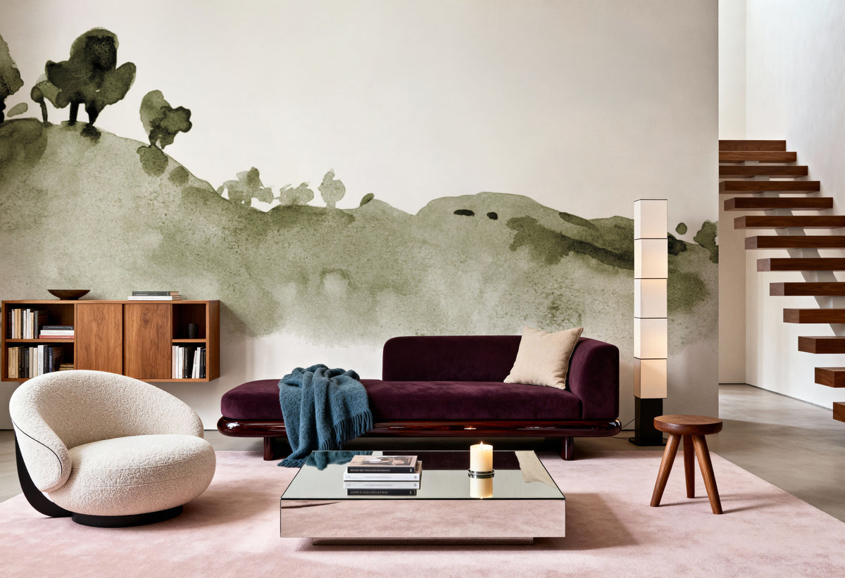 Tranquil Hillside, Olive Mural Wallpaper - room preview 03