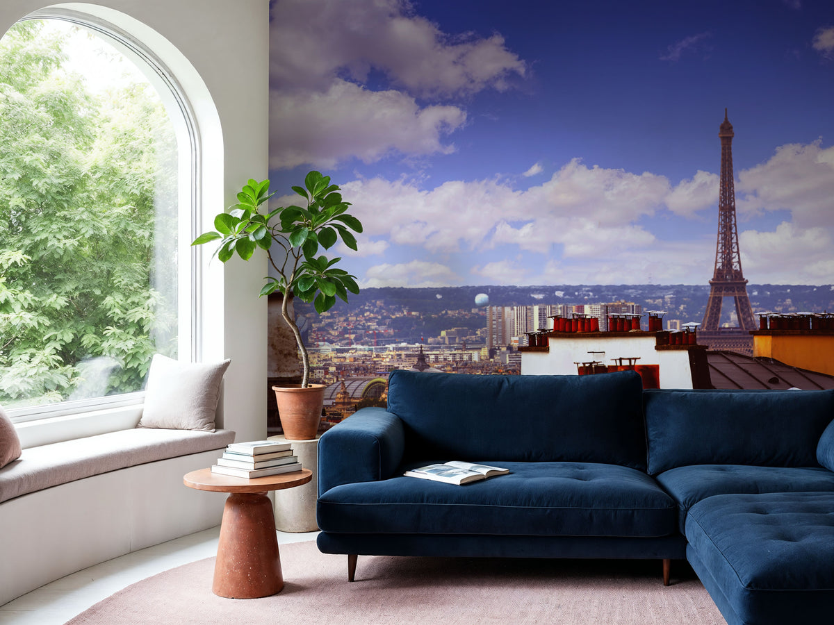 Parisian Rooftop Vista Mural Wallpaper - room preview 03