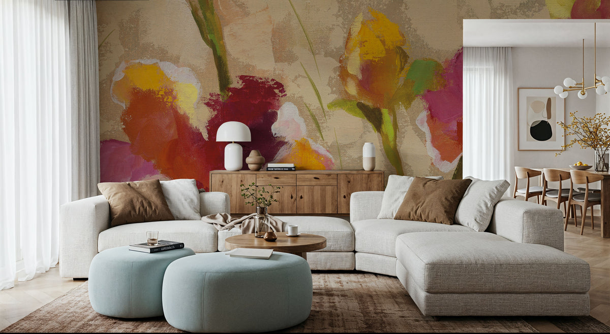 Bold Bright Flowers II Mural Wallpaper - room preview 03