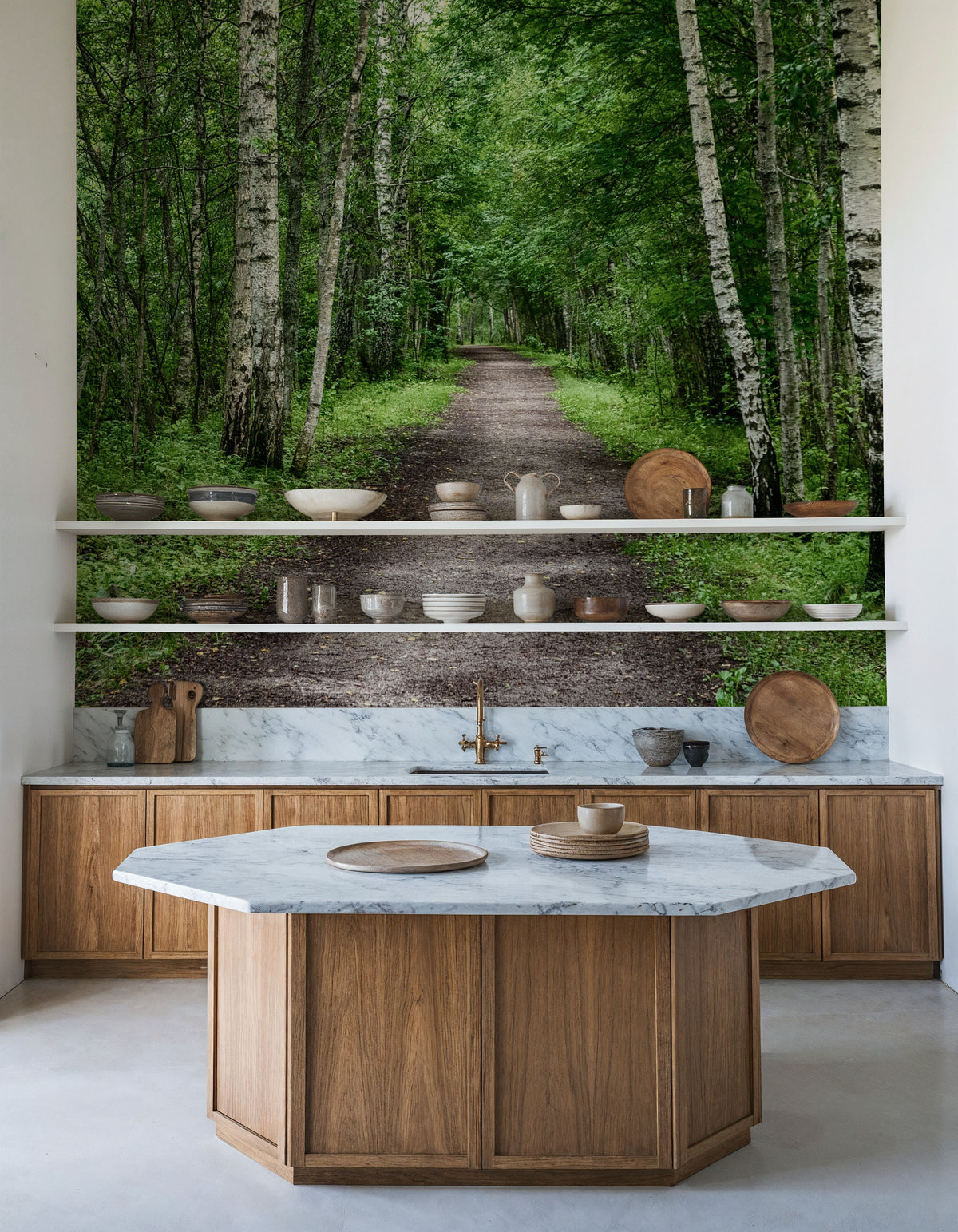 Dark Birch Forest Mural Wallpaper - room preview 03