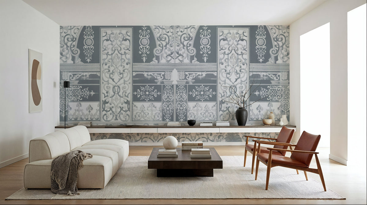 German Renaissance, Stone Mural Wallpaper - room preview 03