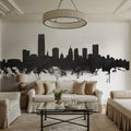 Oklahoma City Skyline Black & White Mural Wallpaper - room preview 03