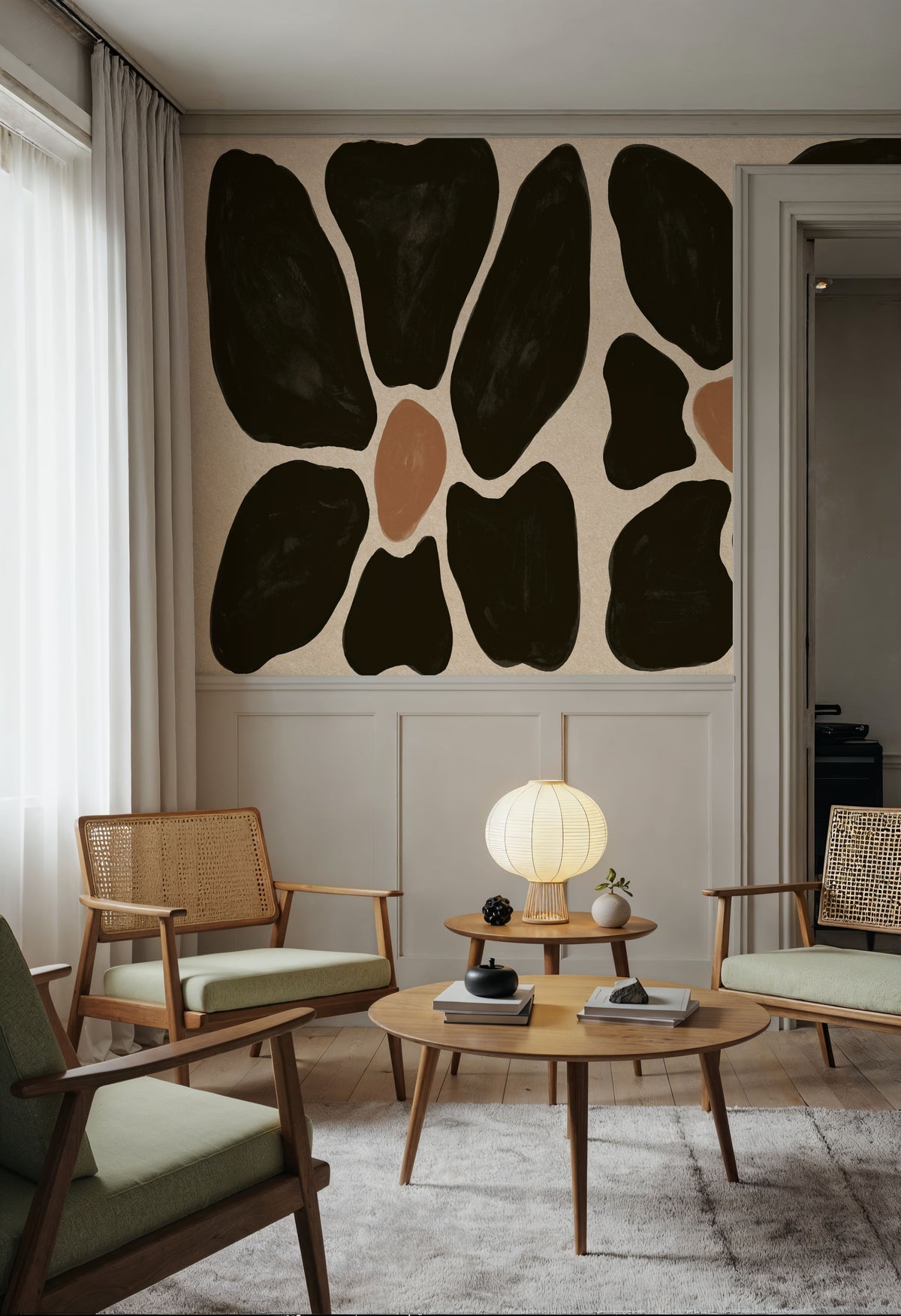 Mod Floral II Mural Wallpaper - room preview 03