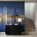 Twilight Fountain Mural Wallpaper - room preview 03