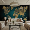 Sketch World Map Mural Wallpaper - room preview 03