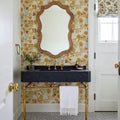 Miracle Blossoms and Birds, Yellow Mural Wallpaper - room preview 03