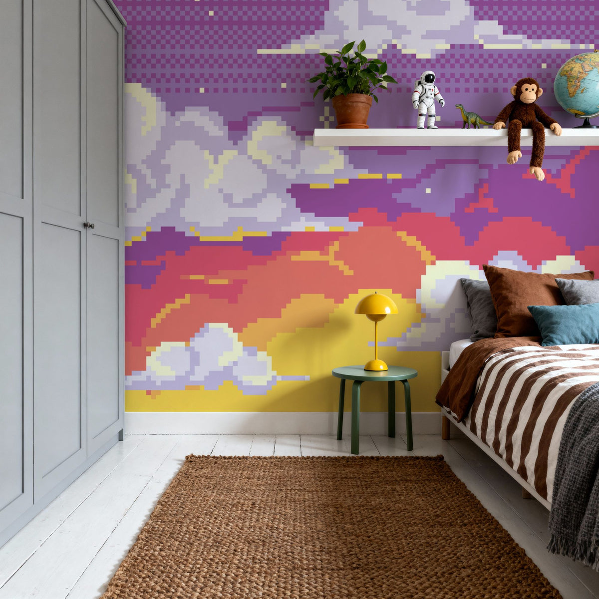 Pixel Sunset Mural Wallpaper - room preview 03