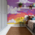 Pixel Sunset Mural Wallpaper - room preview 03