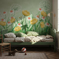 Buttercup Meadow, Green Mural Wallpaper - room preview 03