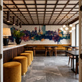 Maidstone England Skyline Blue & Bronze Mural Wallpaper - room preview 03