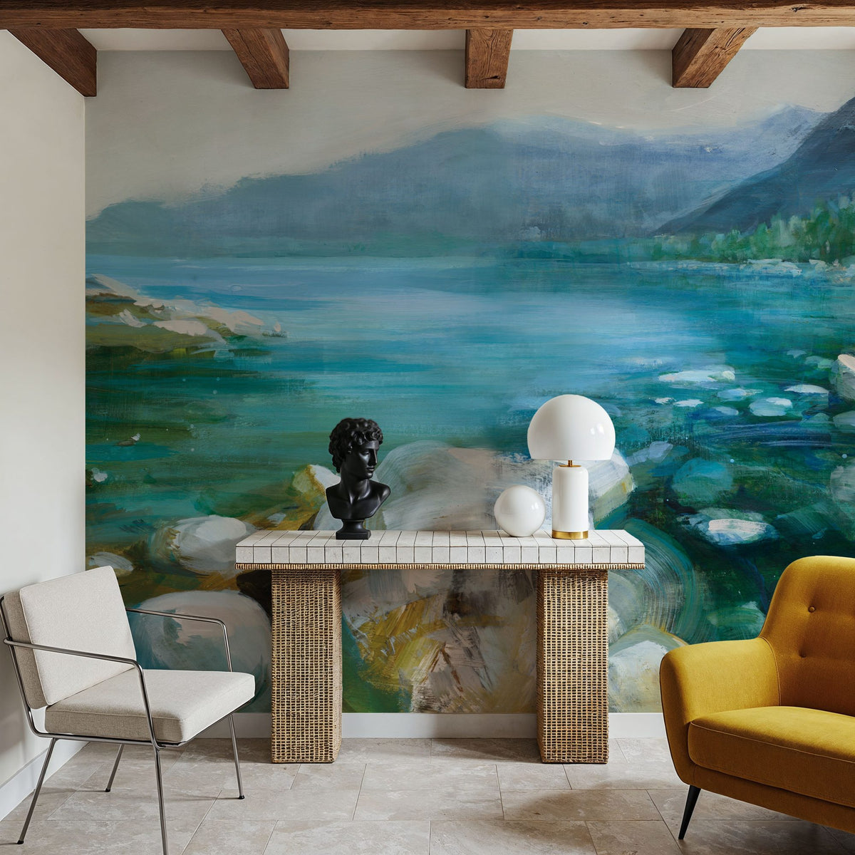 Western Lake Mural Wallpaper - room preview 03