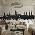 Lubeck Germany Skyline Black & White Mural Wallpaper - room preview 03
