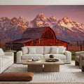 Mountain Homestead Red Mural Wallpaper - room preview 03