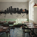 Portland Oregon Skyline Concrete Mural Wallpaper - room preview 03