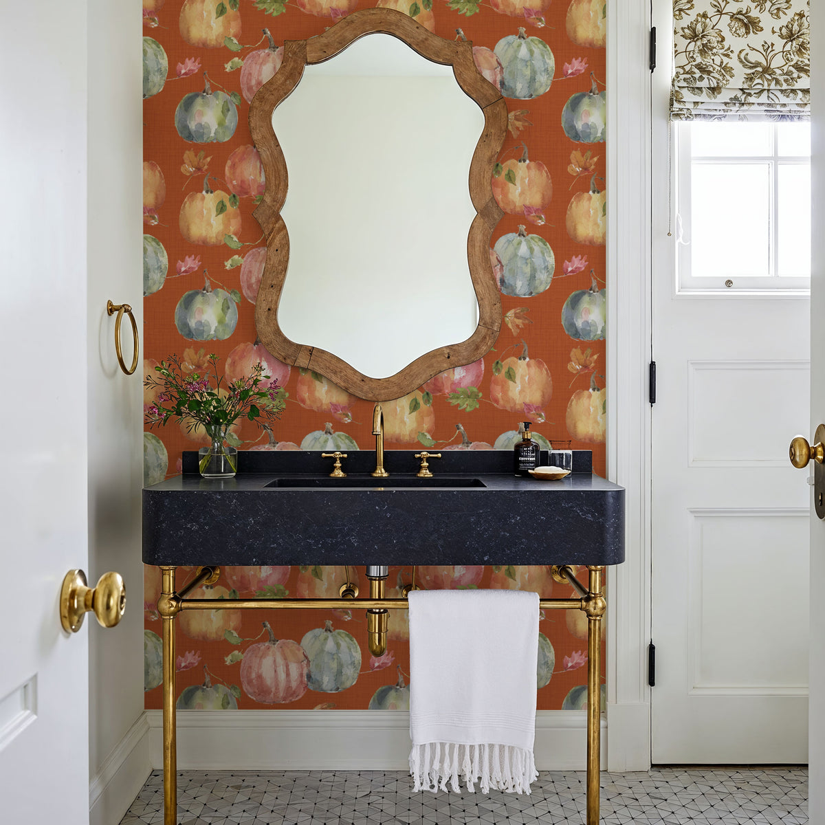 Time to Share Pumpkins Orange Mural Wallpaper - room preview 03