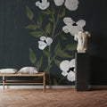 Pretty Little Flower III Black Mural Wallpaper - room preview 03