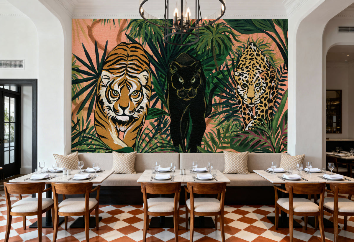 Boho Jungle Prowlers Mural Wallpaper - room preview 03