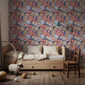 Flower Power, Blue Mural Wallpaper - room preview 03
