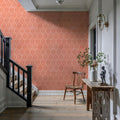 Bohemian Leaves Orange Mural Wallpaper - room preview 03