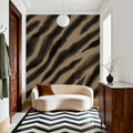 Watercolor Tiger Stripes, Mocha Mural Wallpaper - room preview 03