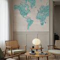 World Map Cities - Harriet Mural Wallpaper - room preview 03