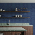 Flower Bridges Small Blue Mural Wallpaper - room preview 03