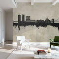 Umeå Skyline Concrete Mural Wallpaper - room preview 03