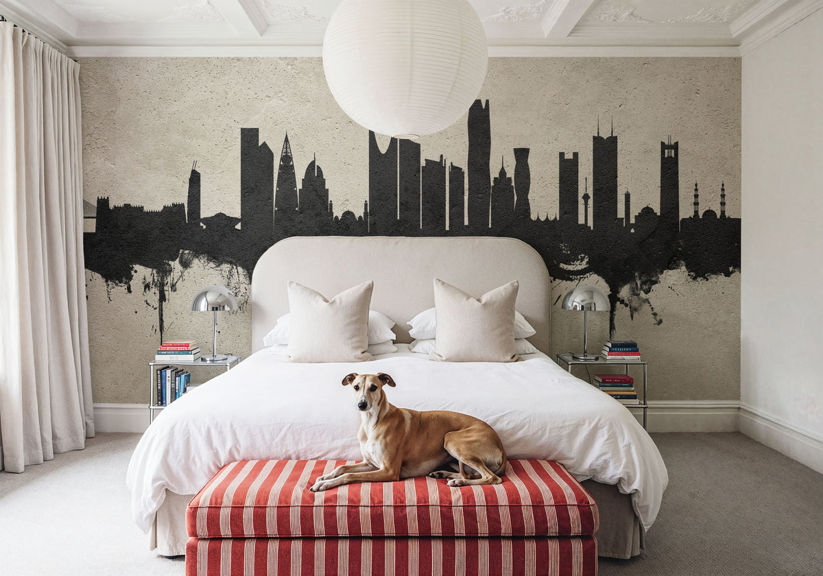 Riyadh Saudi Arabia Skyline Concrete Mural Wallpaper - room preview 03