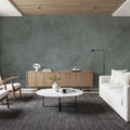 Subtle Plaster Wall, Dark Green Mural Wallpaper - room preview 03