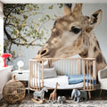 Giraffe Portrait II Mural Wallpaper - room preview 03