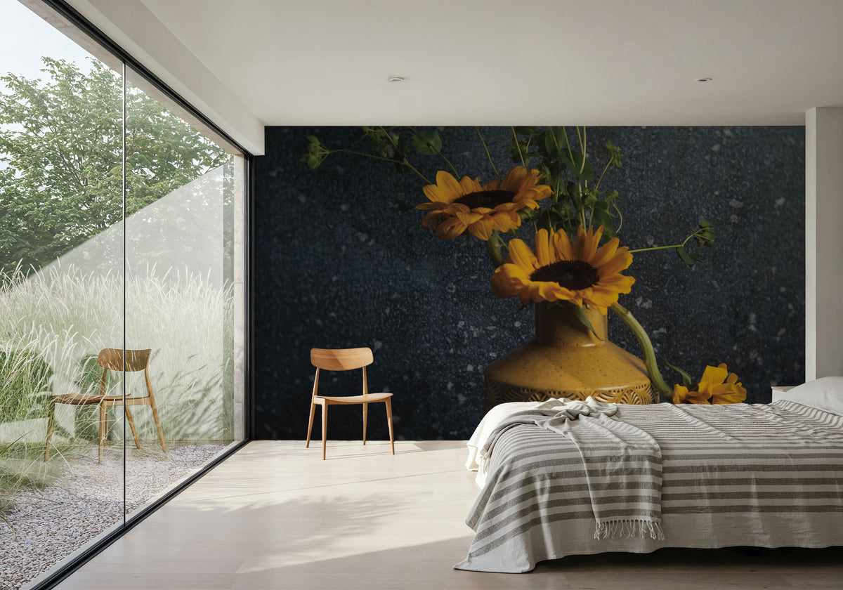 Sunflower Still Life Mural Wallpaper - room preview 03
