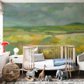 Sunlit Meadow Mural Wallpaper - Warm Tone - room preview 03